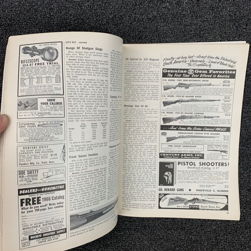 Vintage The American Rifleman Magazine May 1966 WWII Hunting Firearms WW2 - Picture 7 of 9